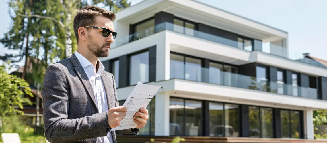 Property valuer conducting an inspection of a suburban Sydney home