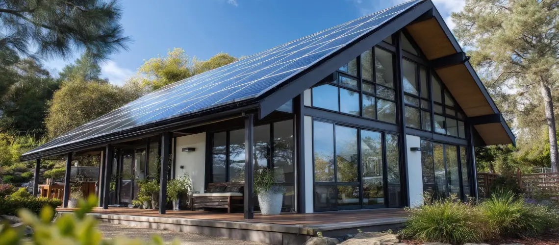 Valuer inspecting a climate-safe sustainable home in Australia